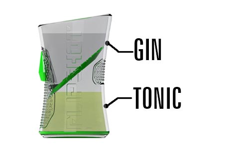 Gin Tonic Flipshot dual shotglass